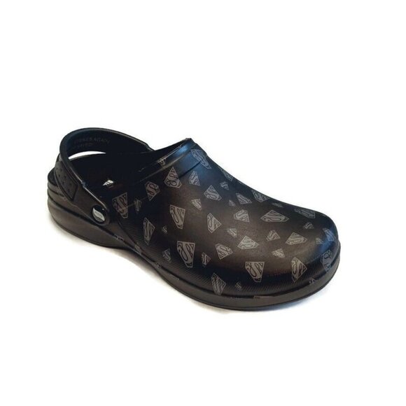 Skechers SUPERMAN Slip On Work Safety Shoes Mens Size 9 Slip Resistant Black - Picture 1 of 9